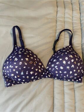 Warner’s Women's Navy Floral T-Shirt Bra size 34C